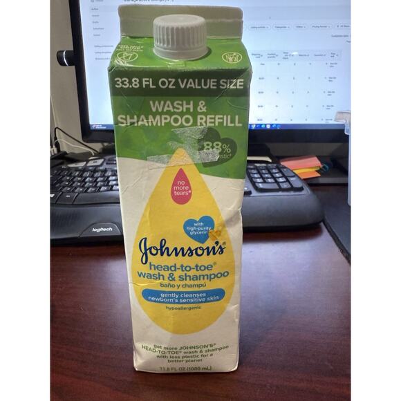 3pk Johnson's Head-To-Toe Gentle Baby Body & Hair Wash, Tear-Free 33.8oz Refills - Picture 1 of 5